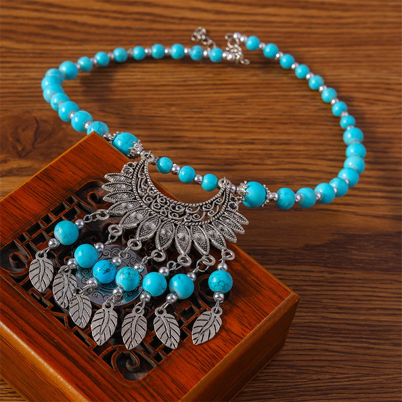 Colliers Double Perles Turquoise Années 1950/1950's Double Aqua Pearls