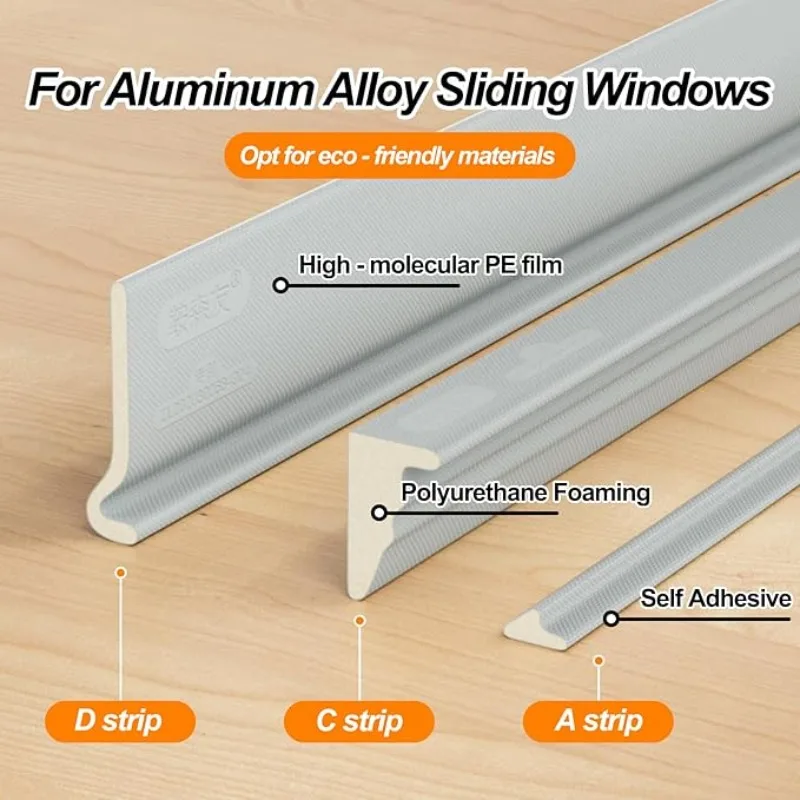 Self-Adhesive Window Seal Strip Set - Windproof, Soundproof, and Dustproof Draft Stopper for Sliding Windows and Doors
