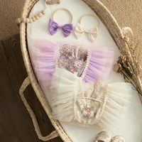ma&baby 0-24M Princess Newborn Baby Girl Romper Infant Toddler Tulle Floral Embroidery Jumpsuit Overall Birthday Party Clothing 2