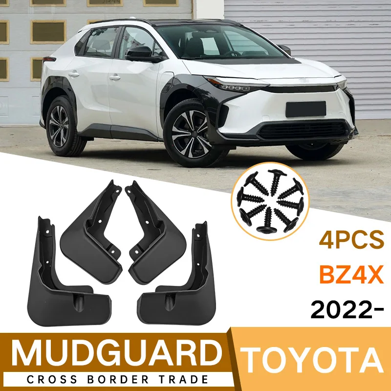 For-Toyota-BZ4X-2022-black-car-mudguard-Reduce-dust-Resist-tire-dirt ...