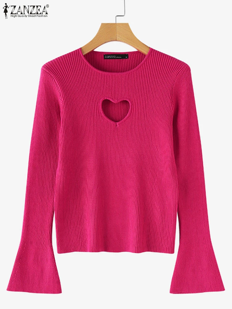 Polyester Elegant Sweaters for Women Hollow Out Pullovers