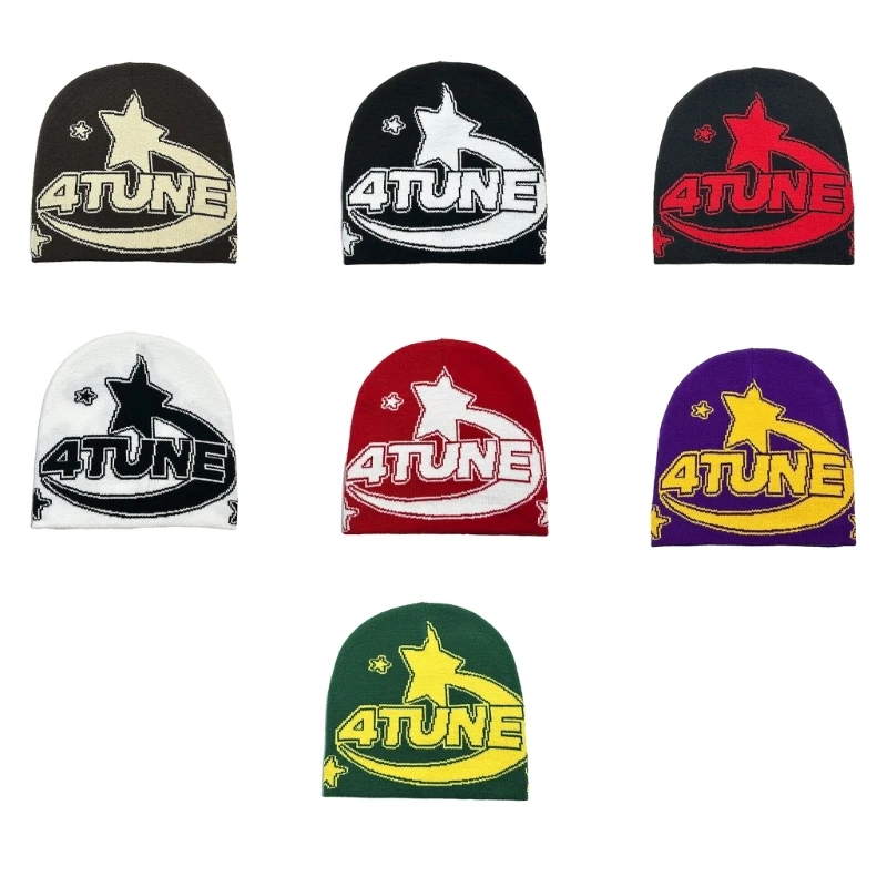 

Teens Knit Jacquard Letter Hat Students Outdoor Cycling Skiing Hat Lovely Cold Winter Keep Warm Hat for Couple