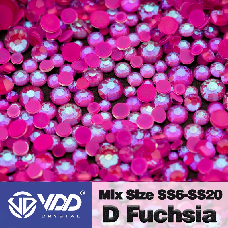 VDD Mix Größe SS6-SS20 Glas Strass Kristall Neon Farbe Hochwertige Flatback Glitter Steine DIY Handwerk Nail Art Dekorationen – Detail 32