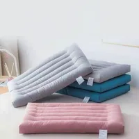 Children Pillow Cotton Feather Velvet Solid Low Flat Pillow Neck Protection Ultra Thin Pillow Adult Bedding Without Pillowcase 1
