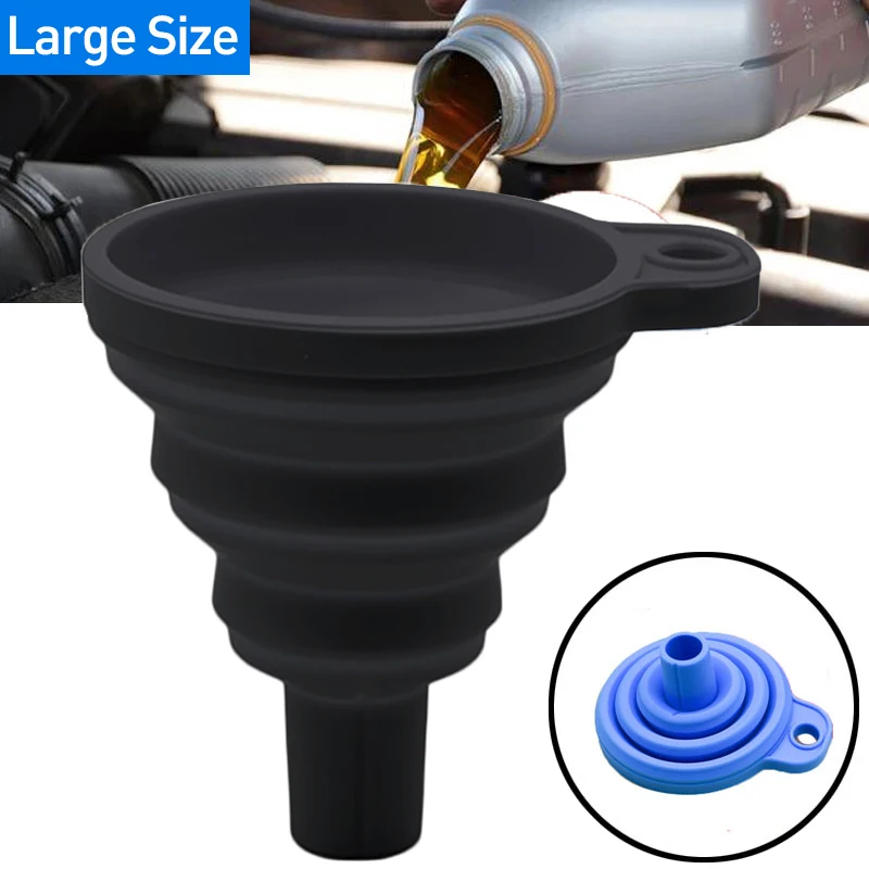 Engine Funnel Foldable Car Universal Silicone Liquid Funnel Washer Fluid Change Portable Car Engine Petrol Oil Filling Equipment