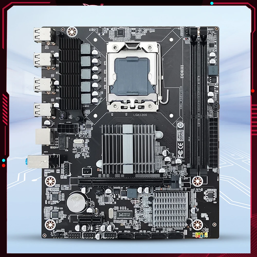

X58 Desktop Motherboard 4 SATA LGA 1366 Gaming PC Mainboard Dual Channel DDR3 Memory Computer Motherboard 32GB RAM USB 2.0 SATA