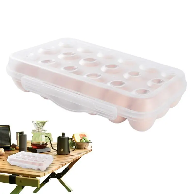 

New Egg Storage Container 12/18 Anti-collision Stacked Grid Egg Keeper For Refrigerator Transparent Egg Bin Snap-on Opening