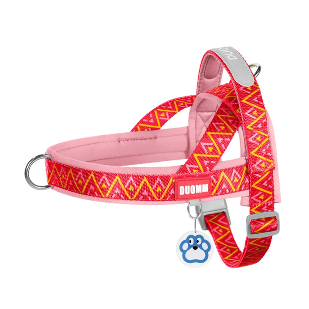 Fashionable Printed Dog Harness - Soft, Adjustable, No-Pull Padded Vest with Handle