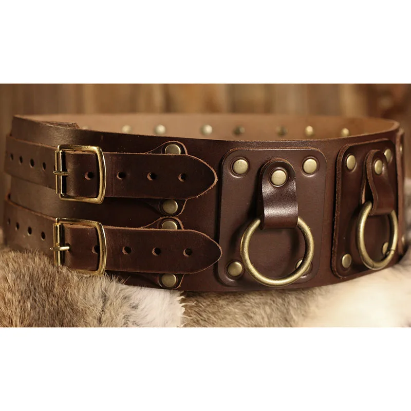Medieval Viking Knight Corset Wide Belt Warrior Waistband PU Leather Punk Renaissance Pirate Larp Cosplay Costume