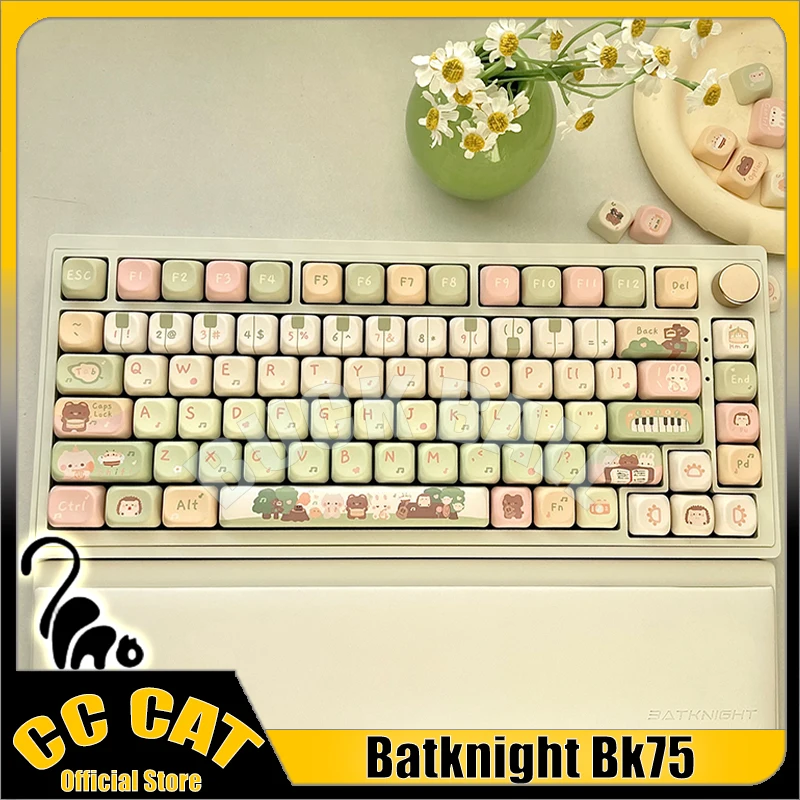 

Беспроводная механическая клавиатура Batknight Bk75 Plus с ручной поддержкой, 3 режима, Bluetooth, 2,4 ГГц, Проводная клавиатура, компьютерная клавиатура, Игровая клавиатура