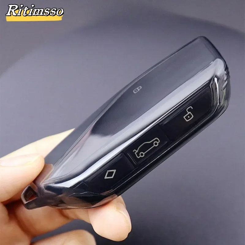 Transparent Soft TPU Car Smart Key Cover Case - Enhanced Accessory