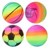 3pcs Environmentally Friendly Rainbow Ball Toys for Children Indoor and Outdoor Game Soft and Elastic Leather Ball Party Gifts 3