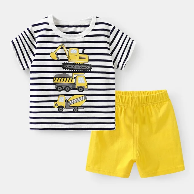 Brand Cotton Baby Sets Leisure Sports Boy T-shirt + Shorts Sets Toddler Clothing Baby Boy Clothes 4