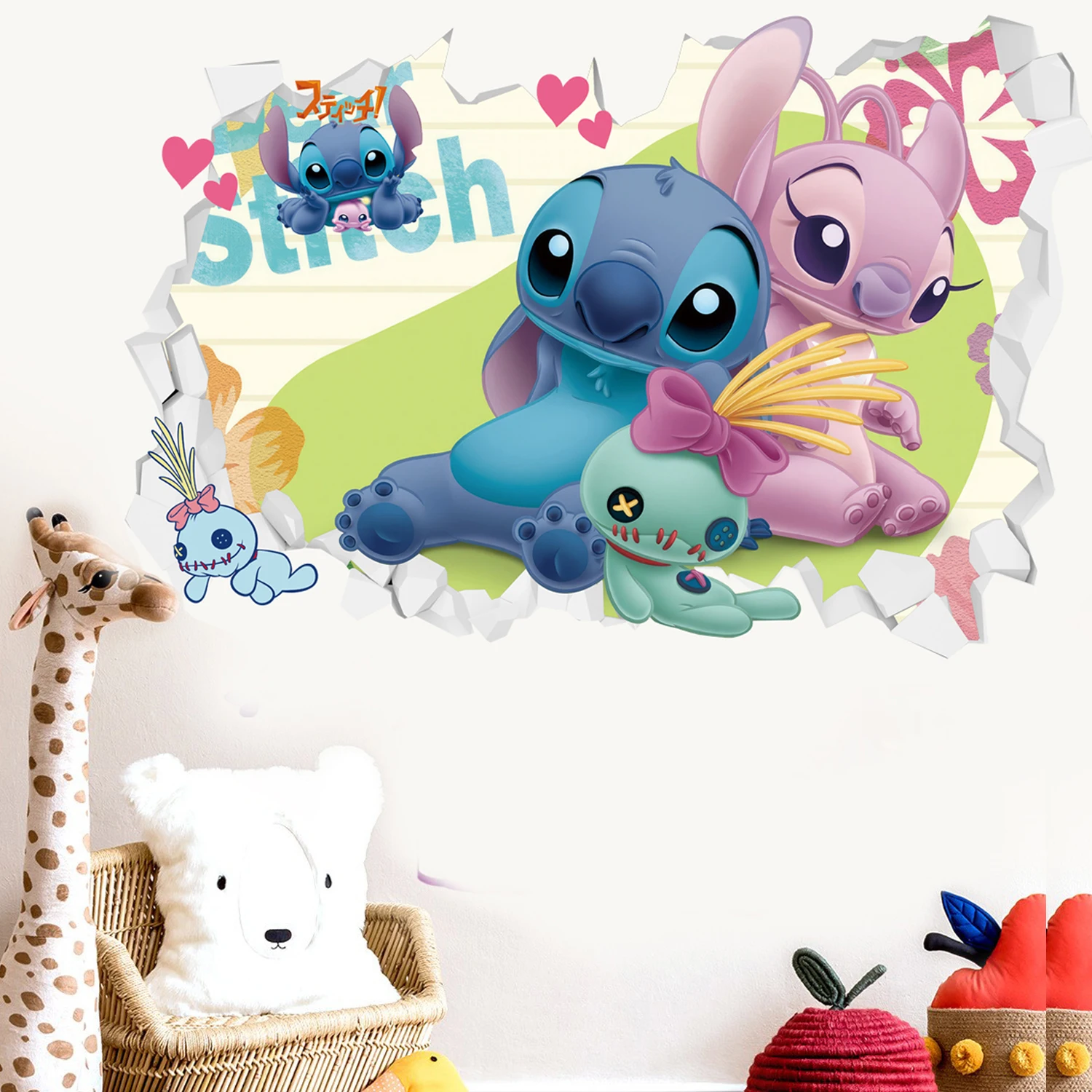 MINISO Cartoon Lilo & Stitch Movie Wall Stickers For Kid's Room Kindergarten Living Room Bedroom Wall Decoration Animated Poster