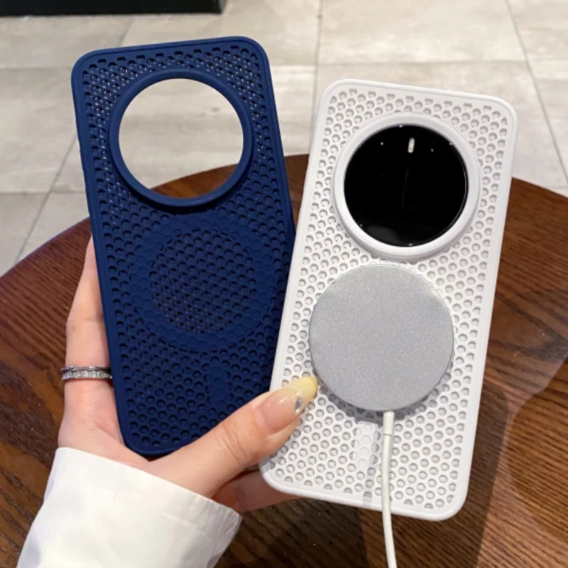 Magnetic Cooling Shockproof Honeycomb Phone Case with Breathable Matte Finish