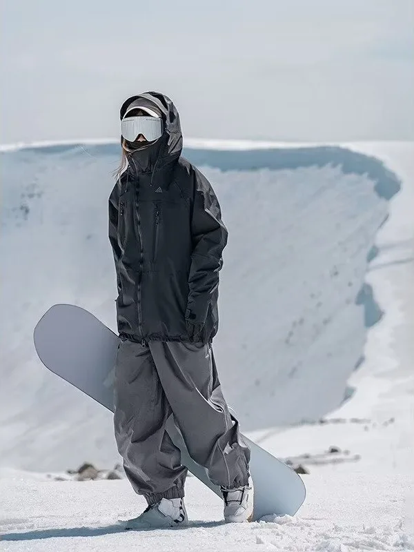 Skiing Pants Men's Women's Single Board Waterproof Loose Fit Wear Resistant Professional Double Board