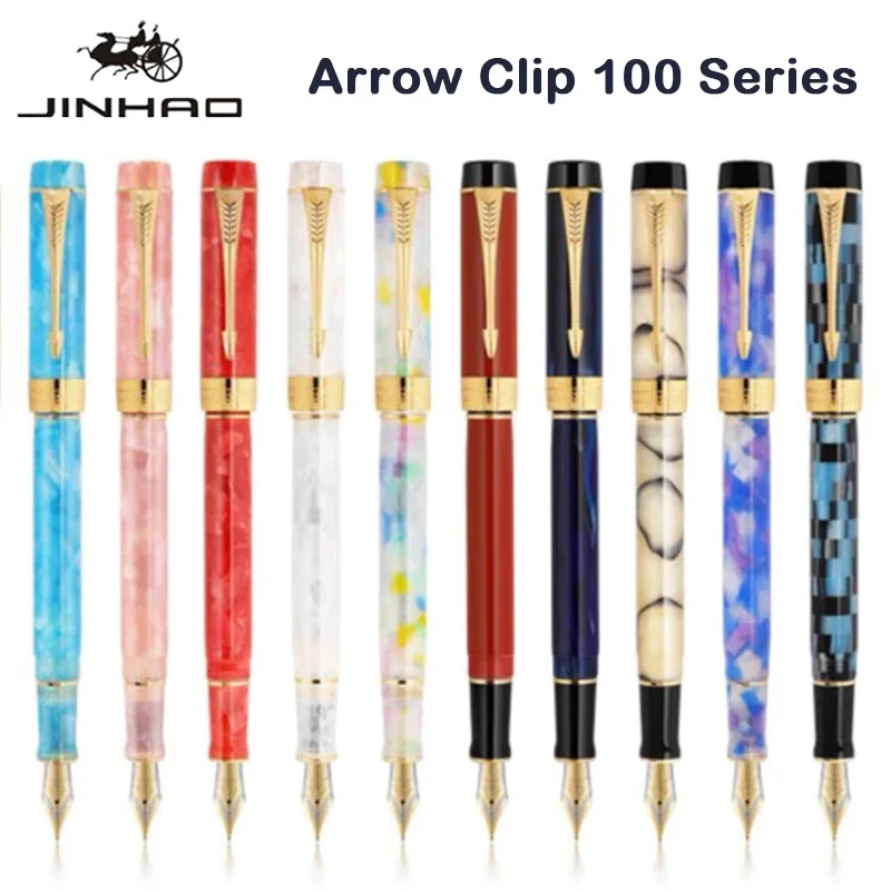 Fountain Pen Jinhao 100 Golden Arrow Clip M/F/EF Nib Writing ink Pens Stationery Office School Supplies fountain pen