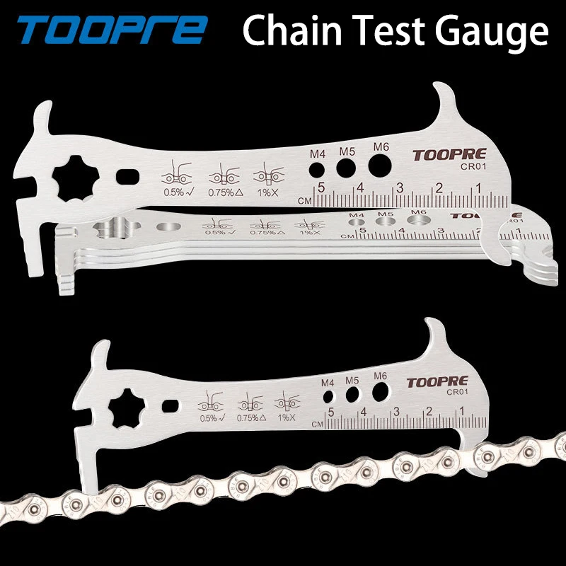 TOOPRE 3 in 1 Bicycle Chain Test Gauge Mountain Road Bike Repair