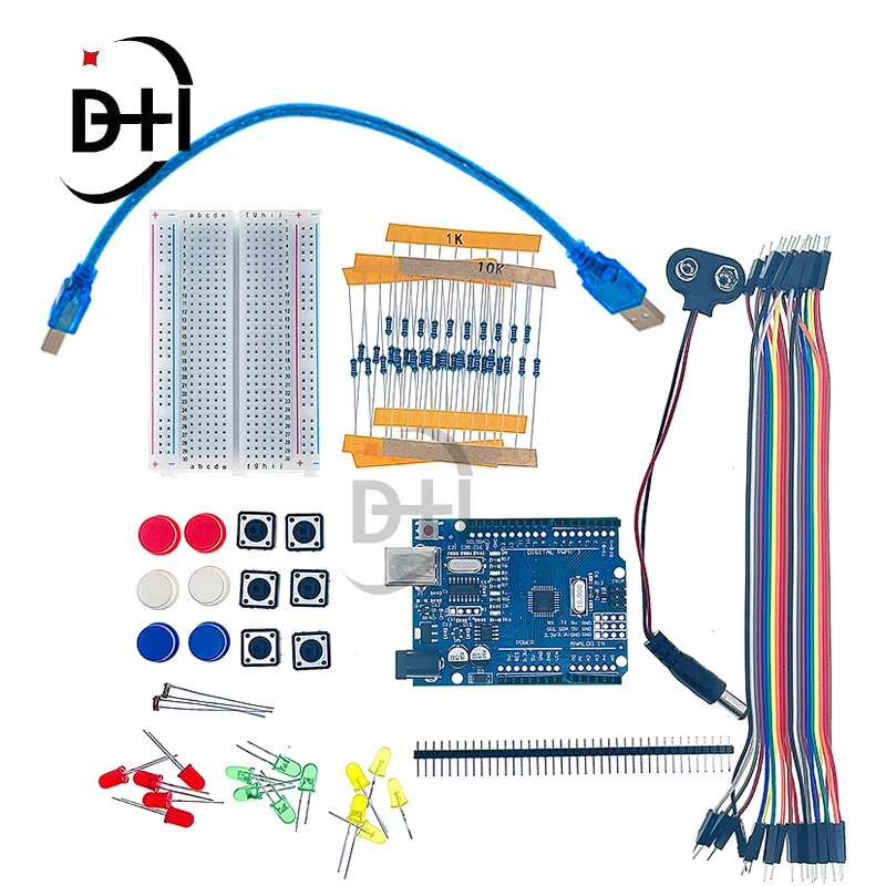 Starter Kit 13 In 1 Kit Nuovo Starter Kit Mini Breadboard Led Jumper Wire Button Per Arduino Compatibile Con Uno R3