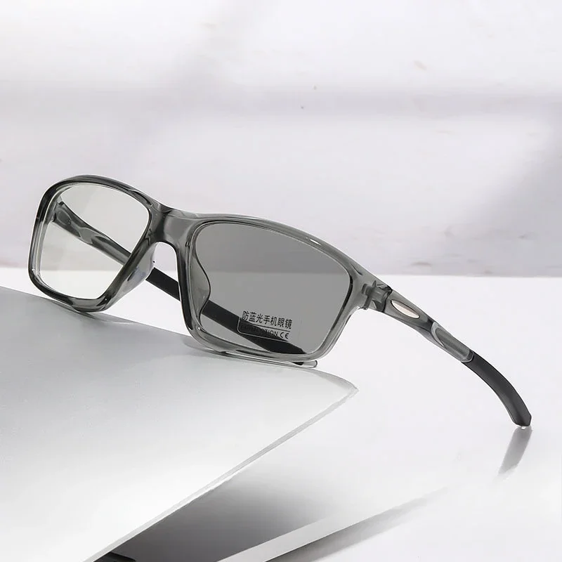 Photochromic Myopia Glasses Anti Blue Light Flat Sunglasses Sports Lenses Color Change Under Sunlight