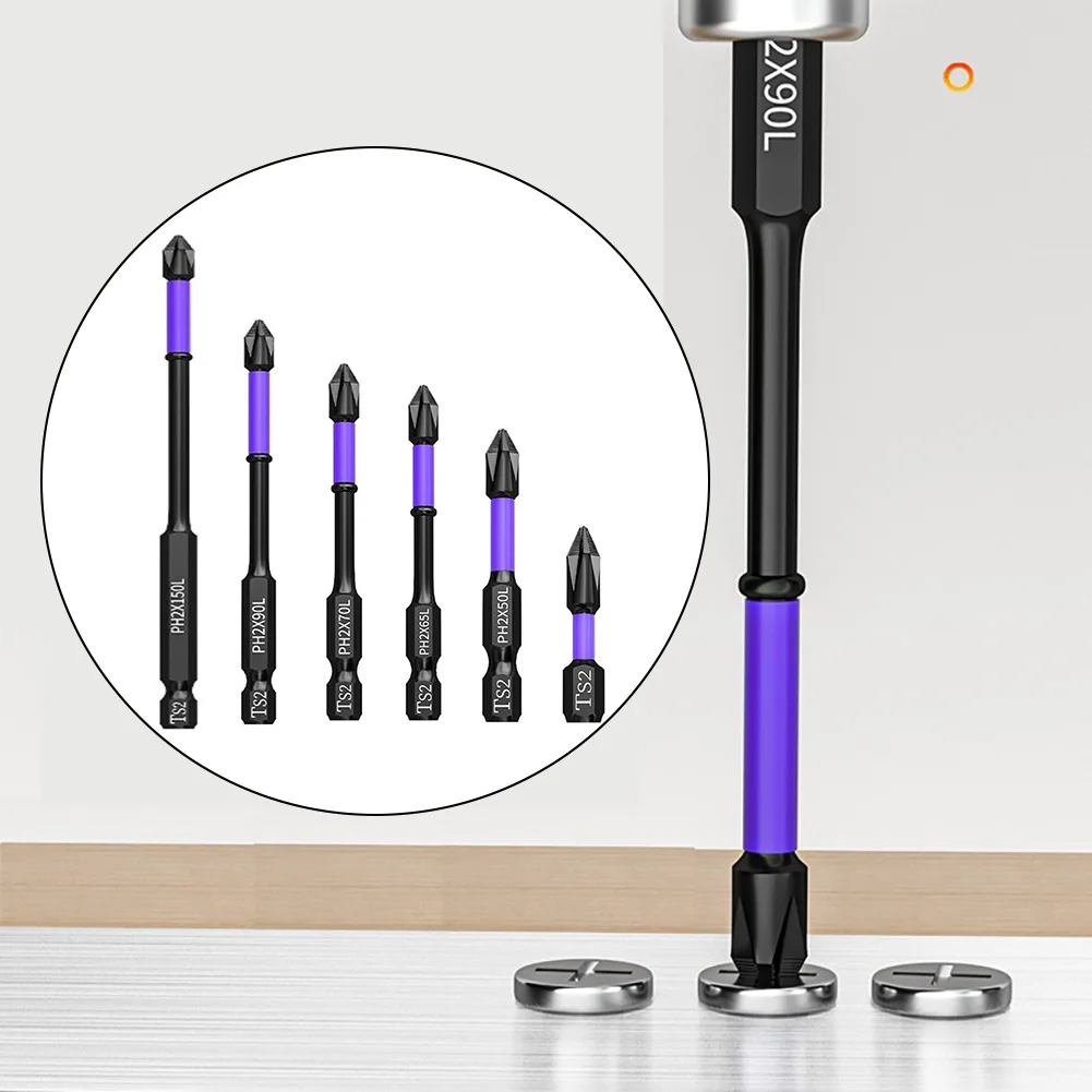 1pc Non-slip Cross Screwdriver Magnetic Batch Head High Hardness PH2 Screwdriver Bit Screw Driver Impact Drill Bit Hand Tools