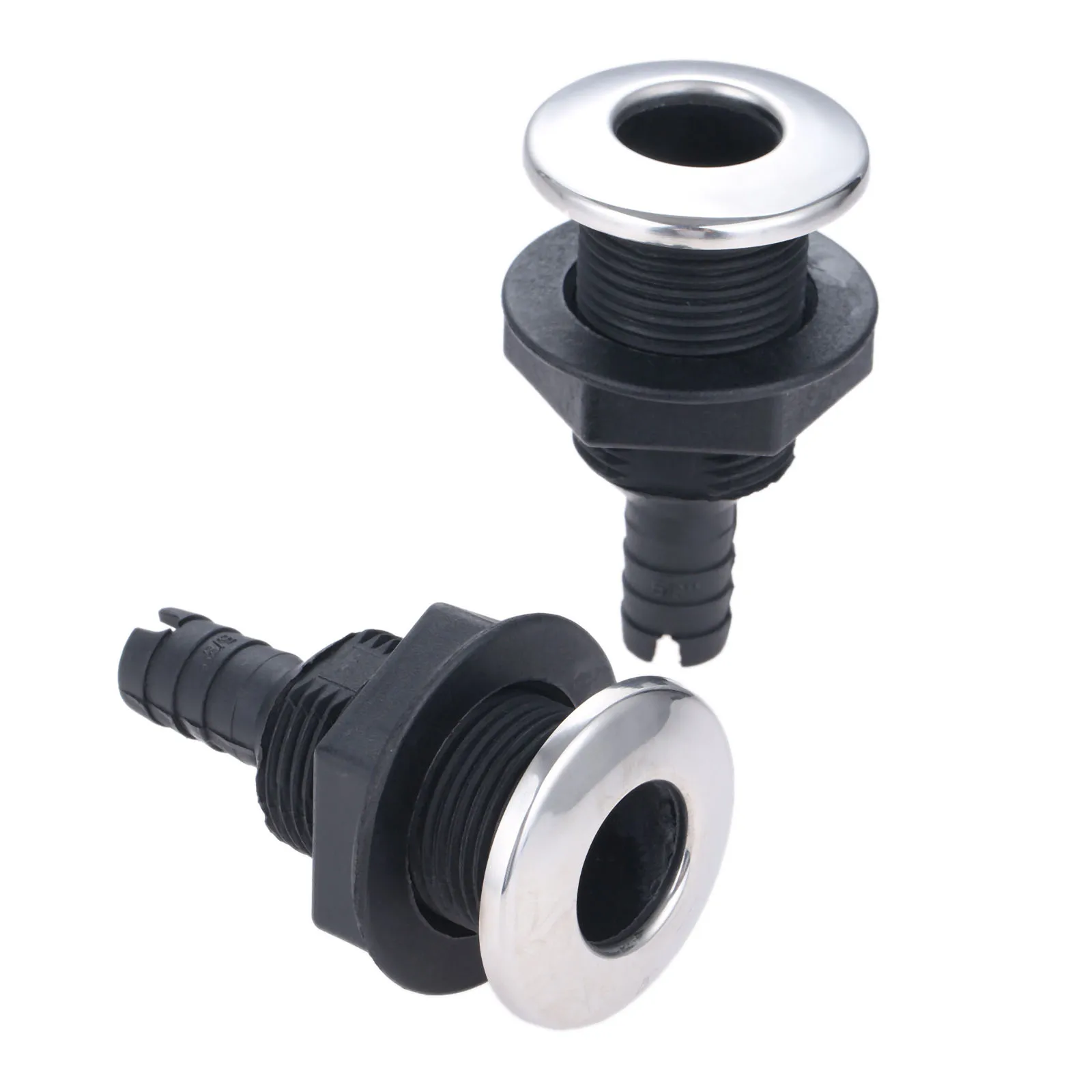 1Pc Black Plastic 5/8Inch Straight Thru Hull Exhaust Scupper,Capped