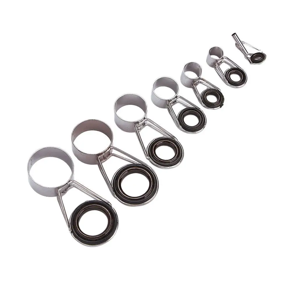 Fishing Rod Guide Tip Repair Kit – Set of 7 Line Ring Eye Guides