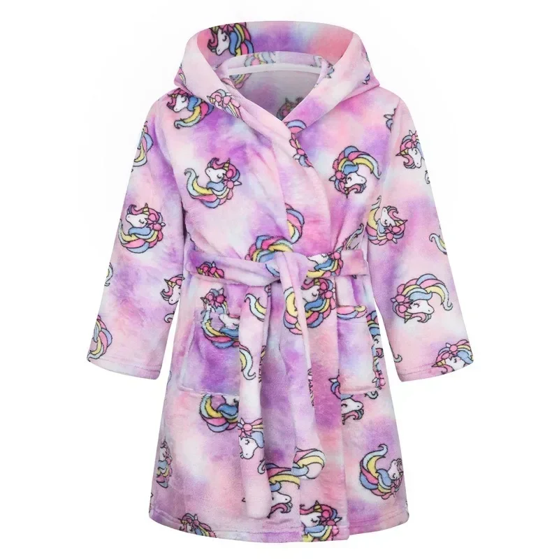 Autumn Winter Bathrobe Kids Sleepwear Robe Children Bath Robe Warm Soft Pajamas Girls Boys Teenage Flannel 2-14 Years kids bathrobe