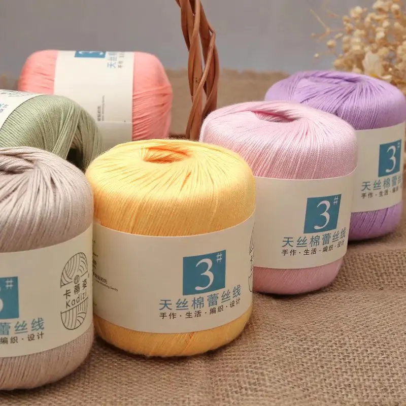 100% Mercerized Cotton Lace Yarn hand knitting Crochet Threads Embroidery Arts Crafts Sweater Scarf line 4