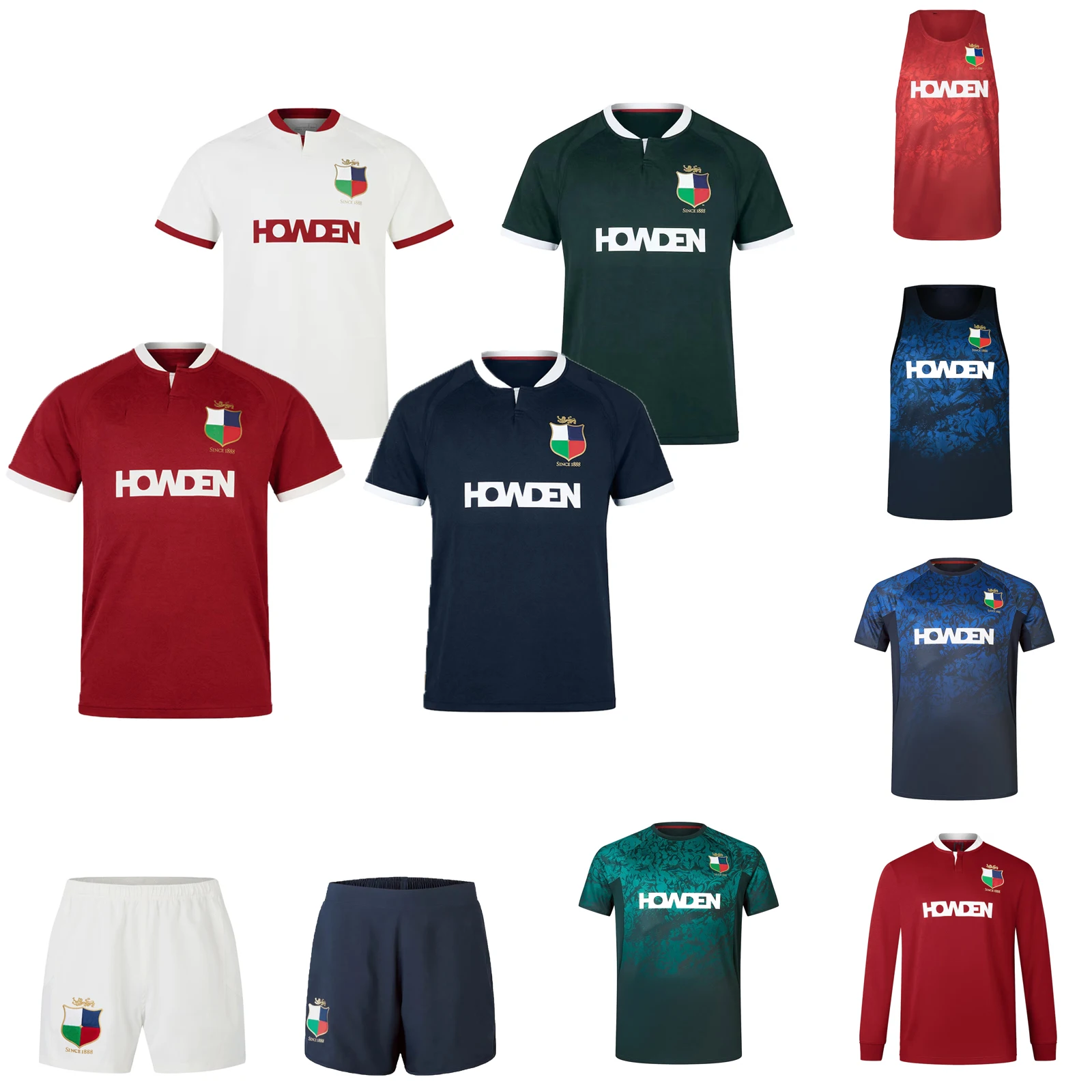 Rugby Jersey British Lions Mens Replica Training/Superlight Rugby Jersey Irish Singlet and Shorts Vest Customize