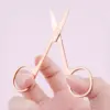 1Pcs stainless steel Eyebrow Scissor Electroplated Rose Gold Mini scissors Makeup Eyelash Trimmer Facial Beauty Scissors 6
