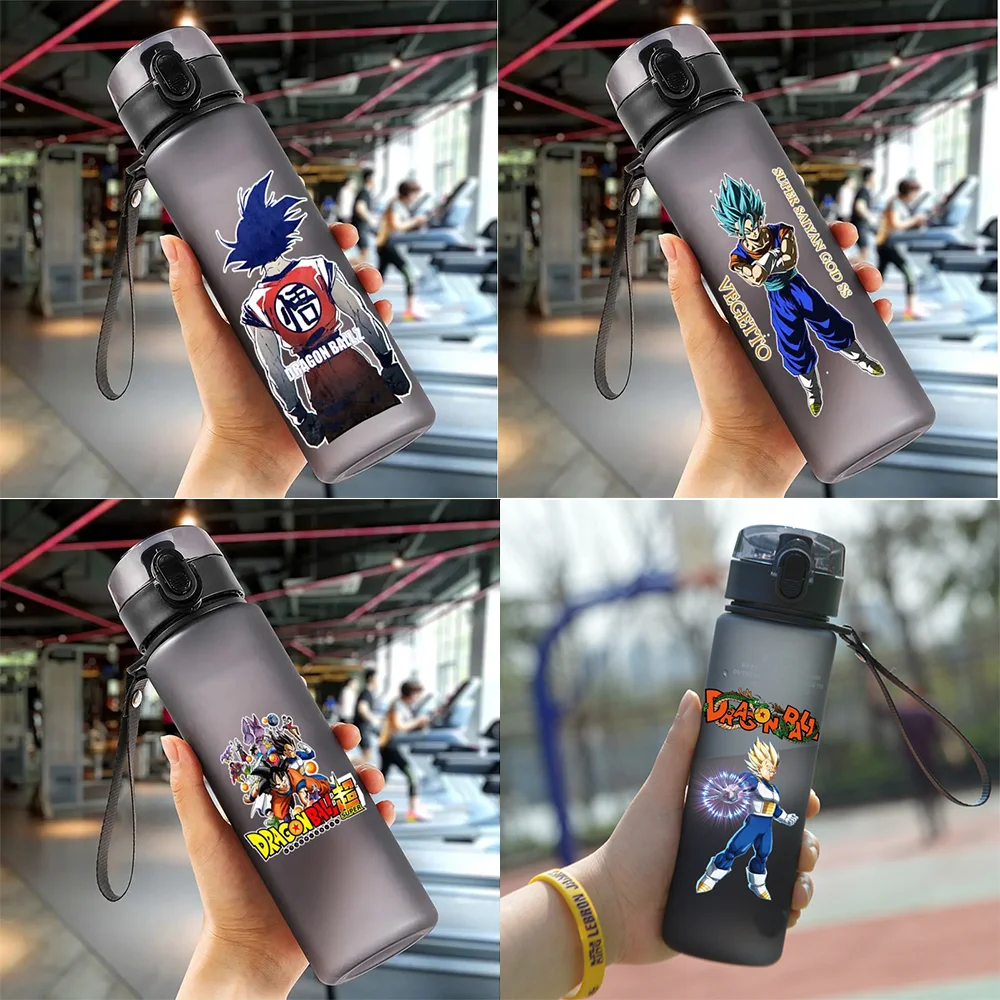 

560ml Dragon Ball Water Bottle Son Goku Super Saiyan Large Capacity Drinking Cup Portable Outdoor Sports Water Cup Holiday Gifts