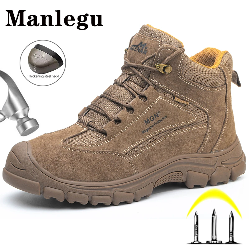 Zapatos de seguridad indestructibles para hombre, botas de trabajo con de acero, transpirables, construcción| | - AliExpress