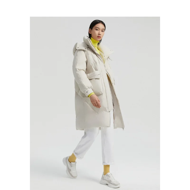 Thickened Down Jacket for Women, Casual Parkas Clothes, Hooded Stylish Coat, Female Windproof Outerwear, Keep Warm, Winter, 2023