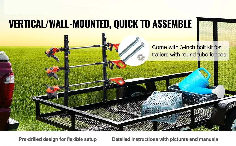 Wall mounted trimmer rack setup