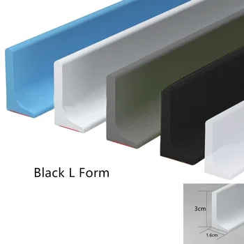 0.5-3M ซิลิโคนอาบน้ํา Barrier ห้องน้ํา Water Stopper Water Barrier แถบยึดแห้งและเปียกแยกแถบปิดผนึกประตู 9