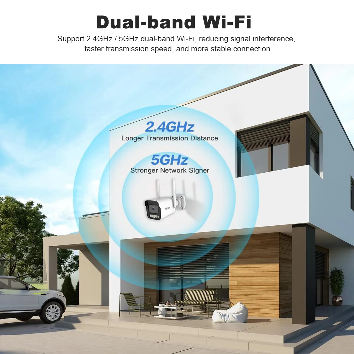 SriHome New Release SH065 5MP Mini 5G Wifi IP Camera Waterproof Video Surveillance Security Outdoor Color Night Vision CCTV Cam 3