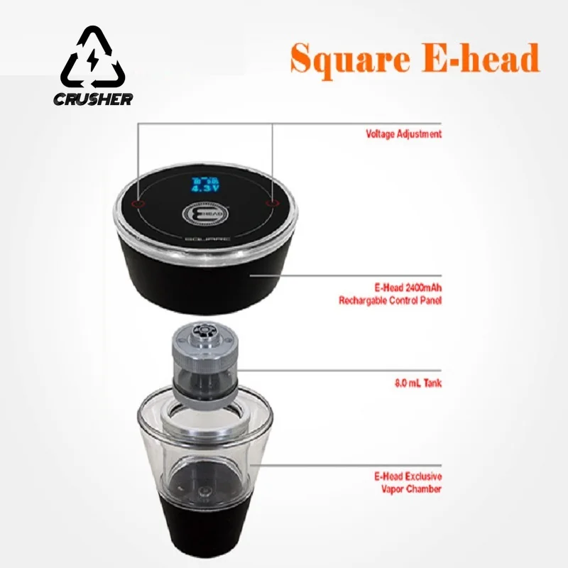 CRUSHER Premium Square Hookah Bowl Set Rechargeable Electric E-Head For Tobacco Shisha Water Pipe Bowls Smoking Accessories hookah accessories hookah set