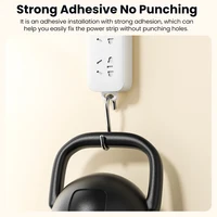 Toocki Self-Adhesive Power Socket Strip Fixator Wall Mounted Self Adhesive Punch Free Row Plug Holder for Kitchen Home Office 4