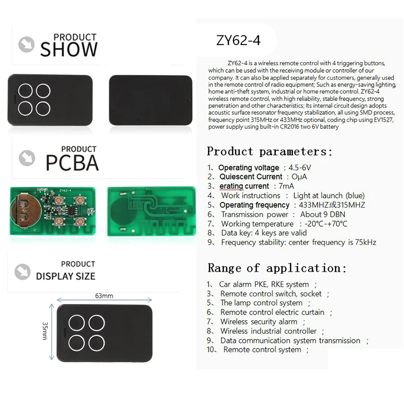 keypad control Garage Door Remote Control 433.92mhz Gate Control Rolling Code Remote Control Duplicator Clone Garage Command Opener keypad fingerprint door lock