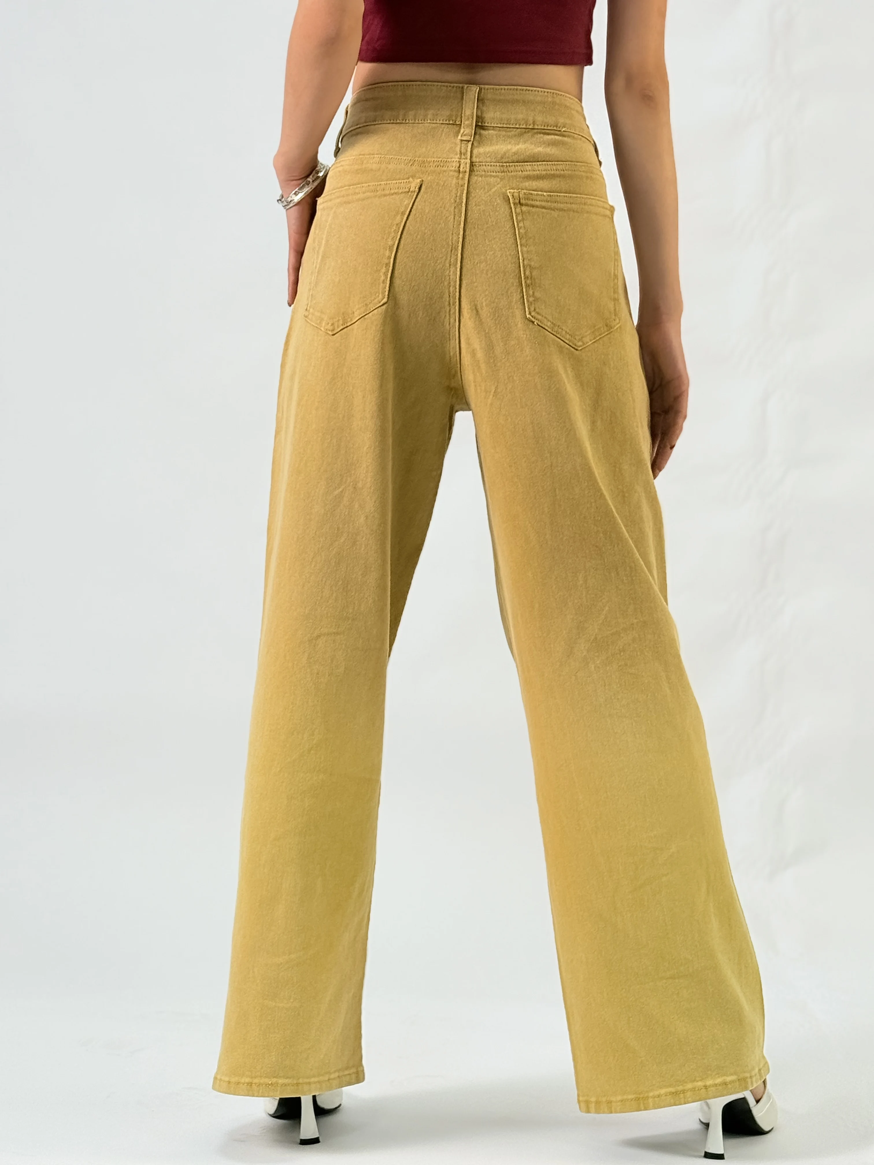 Y2K Style Loose-Fitting Women's Jeans - Solid Color Casual Comfort for Everyday Wear & Going Out" 2