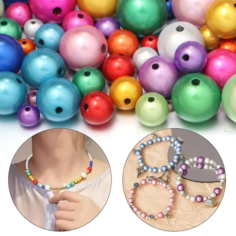 4-30mm ABS 반사 3D 미라클 샤이닝 드림 아크릴 원형 스페이서 비즈 레이저 직선 구멍 비즈 장 DIY 제작