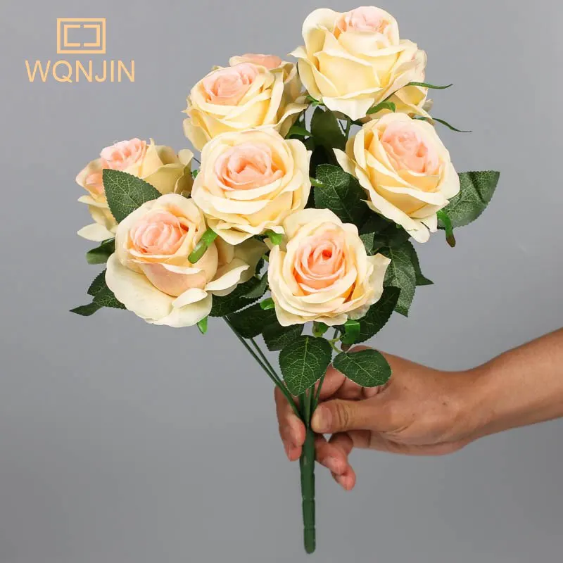 Elegant Artificial Rose Bouquet - Pink & Red Silk Floral Arrangement for Wedding and Home Décor