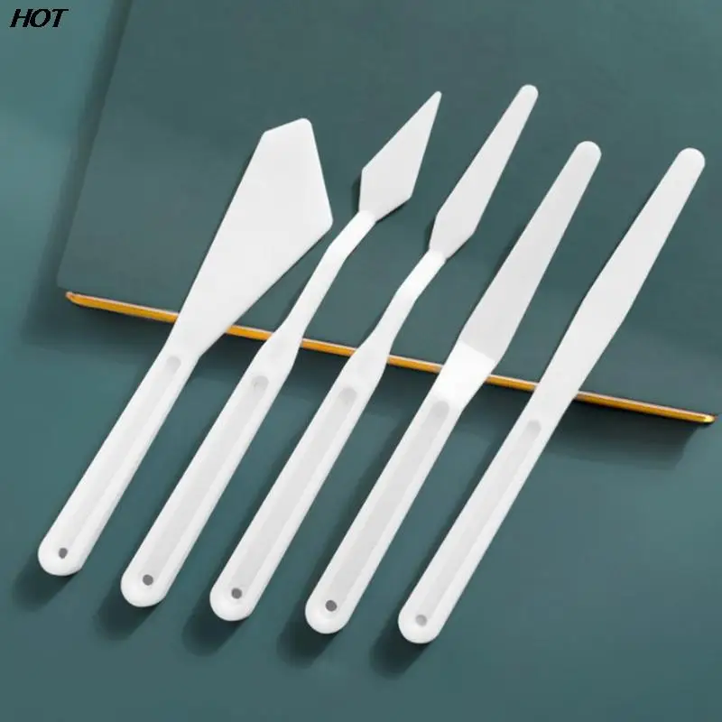 

1set Mixed Plastic Palette Knife Set Scraper Spatula Shove Knife Painting Artist Oil Painting Watercolor Tools For Student Canva