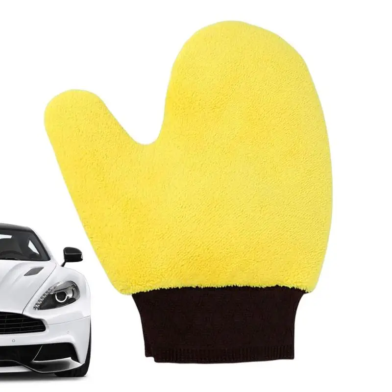 

Car Wash Gloves Soft Microfiber Coral Velvet Strong Absorbent Body Cleaning Gloves Dust Collectors Car Cleaning Supplies