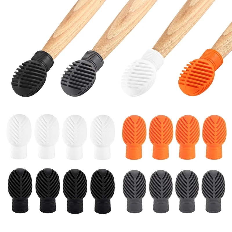 Drumstick Dampeners Silicone Drumstick Mute Practice Tip Drum Dampener Musical Instrument Accessories Enduring 4Pcs