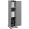 Homcom Toilet Paper Cabinet, Small Bathroom Corner Floor Cabinet with Doors and Shelves, Thin Storage Bathroom Organizer, Gray 1