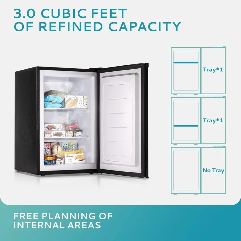 QWEuhomy Upright 3.0 Cubic Feet,Single Door Compact Mini Freezer with Reversible Door,Small freezer for Home/Dorm/Apartment/Offi