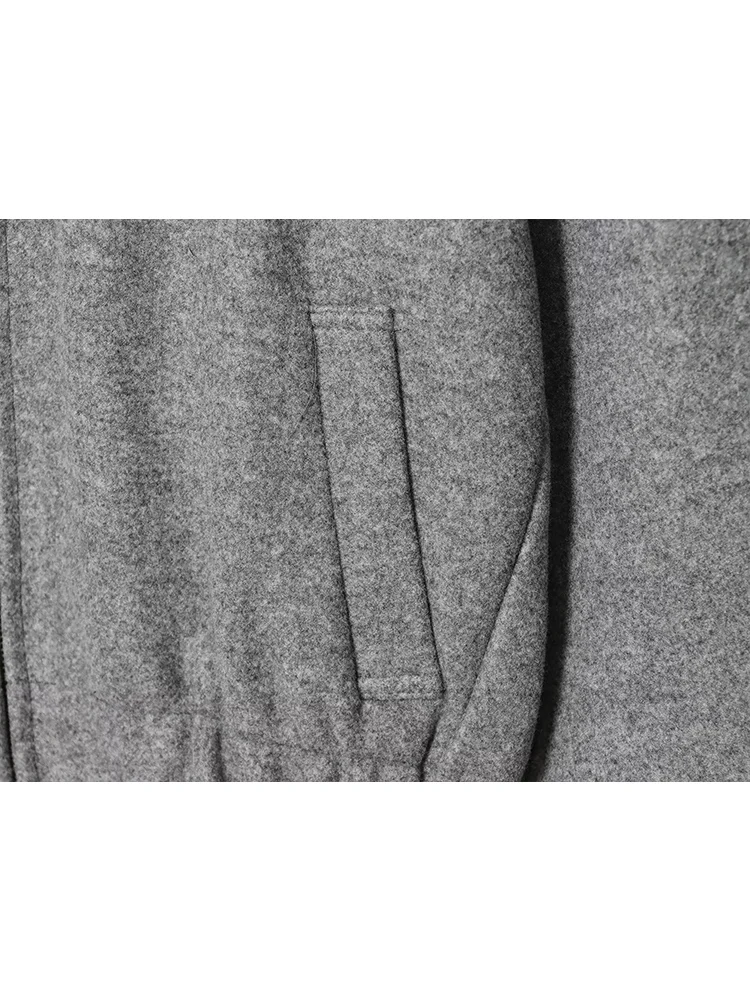 Women's Loose Stand Collar Jacket Coats Long Sleeve Zip Up Pockets Streetwear 2025 Autumn New  Lady Casual Solid Outerwear