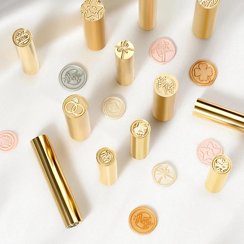 미니 왁스 씰 황동 스탬프, 맞춤형 로고, DIY 봉투, 청첩장, 스크랩북 장식, 맞춤형 15mm 스탬프
